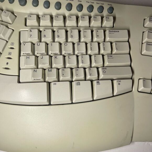 Microsoft Natural Pro Ergonomic USB PS/2 Keyboard Model RT9401 V:5FTW TESTED - Picture 5 of 10